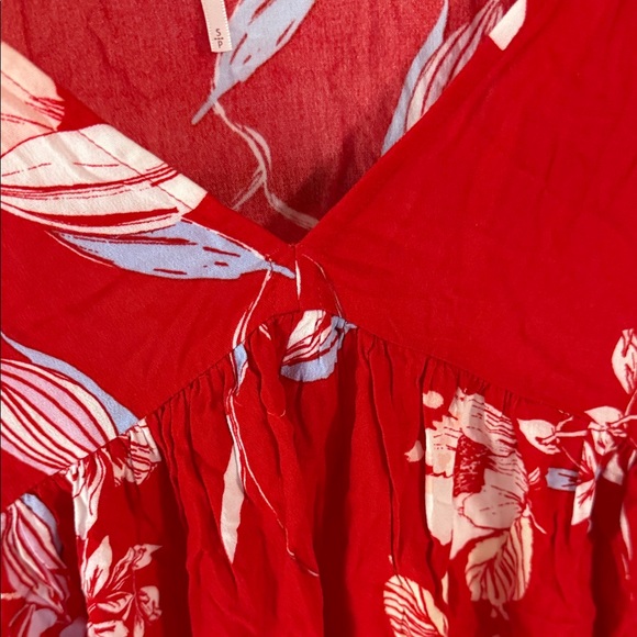 Free people small Floral Red Women's Top - Picture 3 of 5